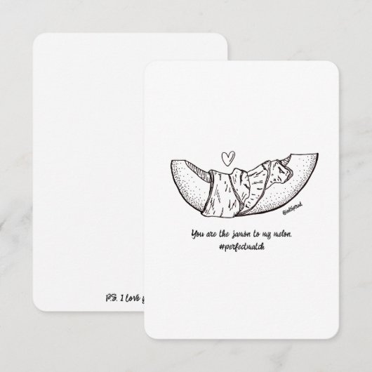 Ik hou van jou - Jamón en Melon, platte Kaart (Voorkant / Achterkant)