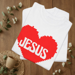 Ik hou van jou Jezus pixel art T-shirt
