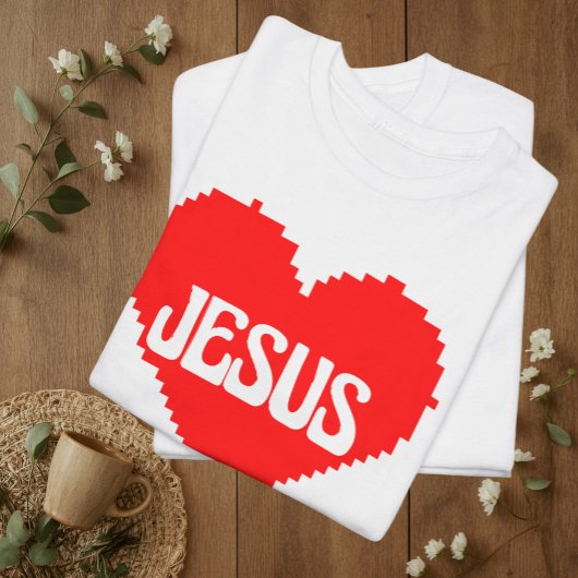 Ik hou van jou Jezus pixel art T-shirt