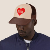 Ik hou van jou Jezus pixel art Trucker Pet (In situ)