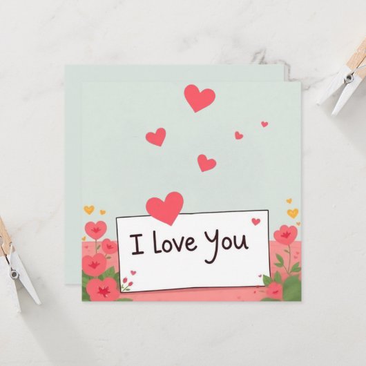 Ik Hou Van Jou Kaart (Voorkant / Achterkant in situ)