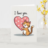 Ik Hou Van Jou Kat Kaart (Gele Bloem)