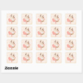 Ik Hou Van Jou Kat Vierkante Sticker (Vel)