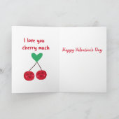 Ik hou van jou Kers veel Grappige Valentijnsdag  Feestdagen Kaart (Binnen)