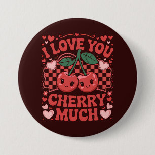 Ik hou van jou kers veel groovy schattig fruit val ronde button 7,6 cm