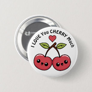 Ik Hou Van Jou Kers Veel Ronde Button 5,7 Cm