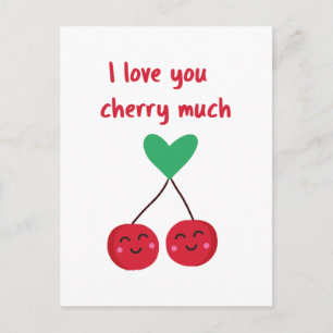 Ik hou van jou kers veel Valentijn Briefkaart