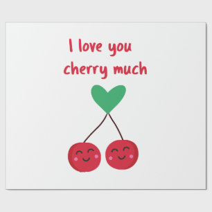 Ik hou van jou kers veel Valentijn Cadeaupapier