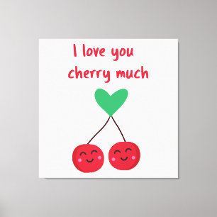 Ik hou van jou kers veel Valentijn Canvas Afdruk