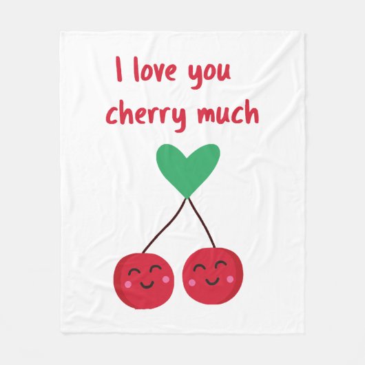 Ik Hou Van Jou Kers Veel Valentijn Fleece Deken (Voorkant)