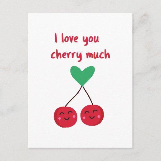 Ik hou van jou kers veel Valentijn Informatiekaartje (Voorkant)