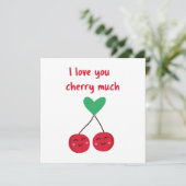 Ik hou van jou kers veel Valentijn Kaart (Staand voorkant)