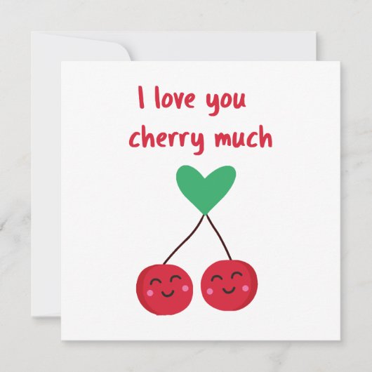 Ik hou van jou kers veel Valentijn Kaart (Voorkant)