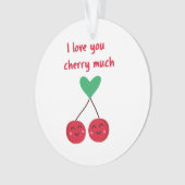 Ik hou van jou kers veel Valentijn Ornament (voorkant)