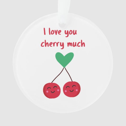 Ik hou van jou kers veel Valentijn Ornament (voorkant)