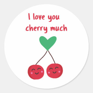 Ik hou van jou kers veel Valentijn Ronde Sticker