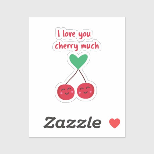 Ik Hou Van Jou Kers Veel Valentijn Sticker (Vel)