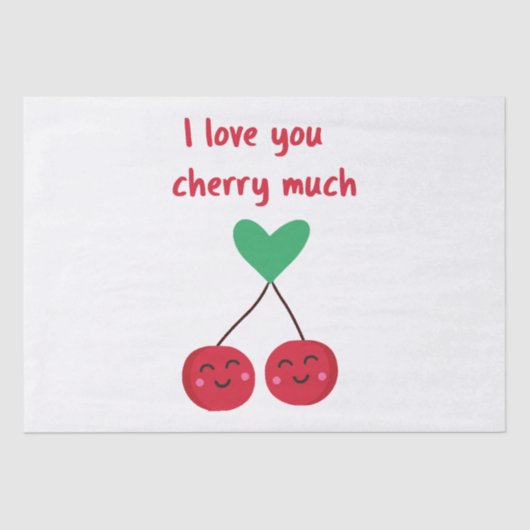 Ik hou van jou kers veel Valentijn Tissuepapier (Voorkant)
