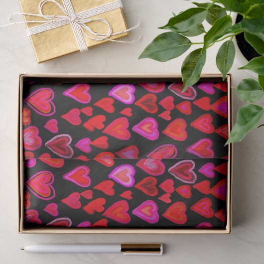 Ik hou van jou, kerst hart patroon tissuepapier (Geschenk)