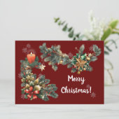 Ik hou van jou Kerstmis Feestdagenkaart (Staand voorkant)