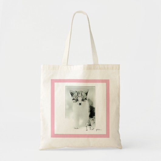 Ik hou van jou Kitten Tote Bag (Voorkant)