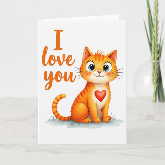 Ik Hou Van Jou Kitty Kat Kaart (Voorkant)