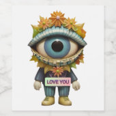 IK HOU VAN JOU-Klein Persoon Design Wijn Etiket (Enkel label)
