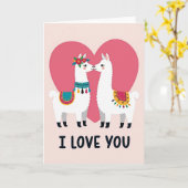 Ik Hou Van Jou Lama Kaart (Gele Bloem)