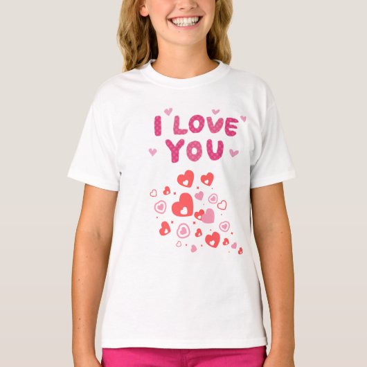 Ik hou van jou leuk hart kinder t-shirt (Voorkant)