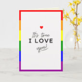 Ik hou van jou LGBT Pride Valentijnskaart Kaart (Gele Bloem)