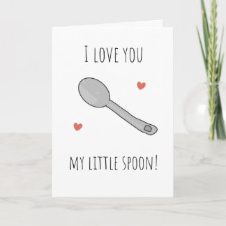 Ik hou van jou little spoon Valentijnsdag kaart