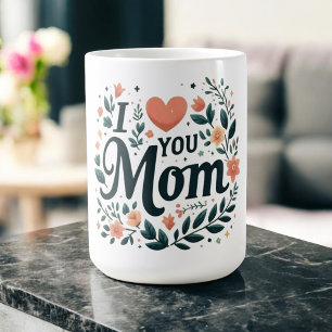 Ik hou van jou mama - Bloemhart Koffiemok