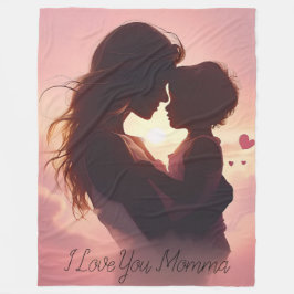 Ik hou van jou mama fleece deken