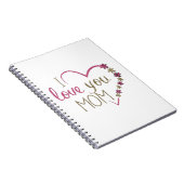 Ik hou van jou Mama Glitter Hart Notitieboek (Rechterzijde)