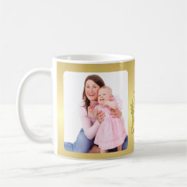Ik hou van jou mama met gouden hart en foto's koffiemok