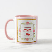 Ik hou van jou mama Moederdag I Roze Bloemhart Mok (Links)