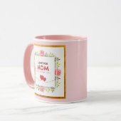 Ik hou van jou mama Moederdag I Roze Bloemhart Mok (Voorkant links)