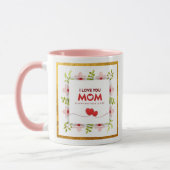 Ik hou van jou mama Moederdag I Roze Bloemhart Mok (Links)
