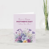 Ik hou van jou mama op maat aquarel wilde bloemen feestdagen kaart (Voorkant)