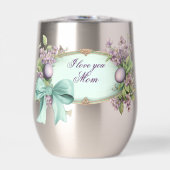 Ik hou van jou mama paarse aqua lente bloemen (Voorkant)