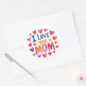 Ik hou van jou mama  ronde sticker (Envelop)