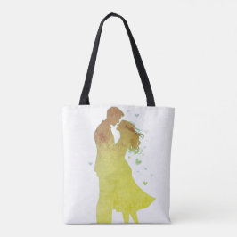 Ik hou van jou man en vrouw op een boodschappentas tote bag