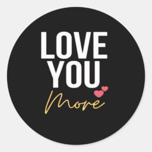 Ik hou van jou, meer van harte ronde sticker
