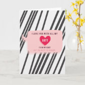 Ik hou van jou met mijn hele kont romantische kaar kaart (Gele Bloem)