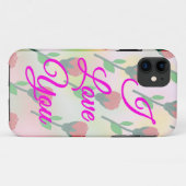 Ik hou van jou met patroon van rode bloemen Case-Mate iPhone case (Achterkant (horizontaal))