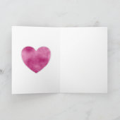 Ik hou van jou met rozen en roze hart groetjes kaart (Binnen)