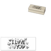 Ik hou van jou met veel harten rubberstempel (Gestempeld)