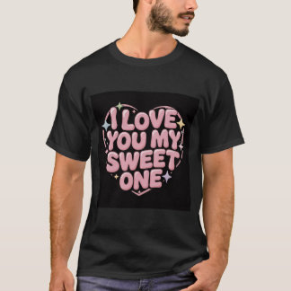 "Ik hou van jou, mijn lieve schat Bubbelhart Roman T-shirt