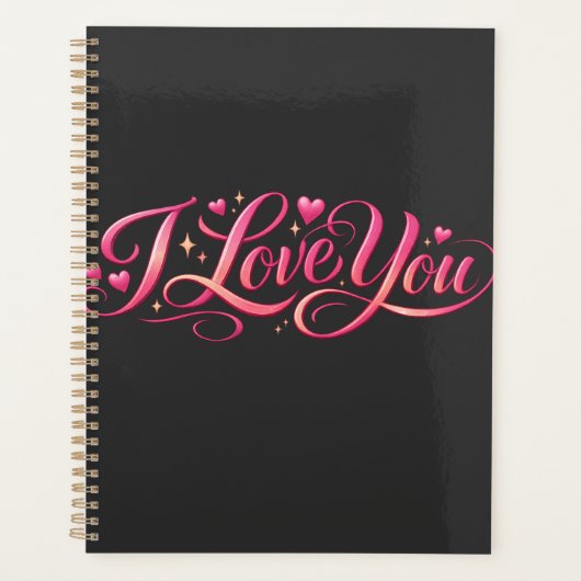 Ik Hou Van Jou Minimalistische Typografie Ontwerp Planner (Voorkant)