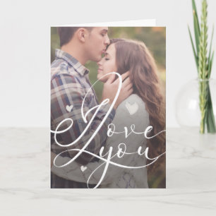 Ik hou van jou Minimalistische Valentijnsdag foto Kaart